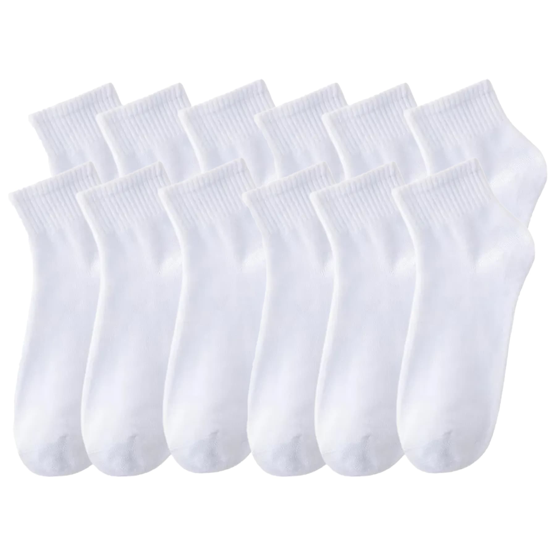 Bottom Up white men's ankle socks 12-pack front view