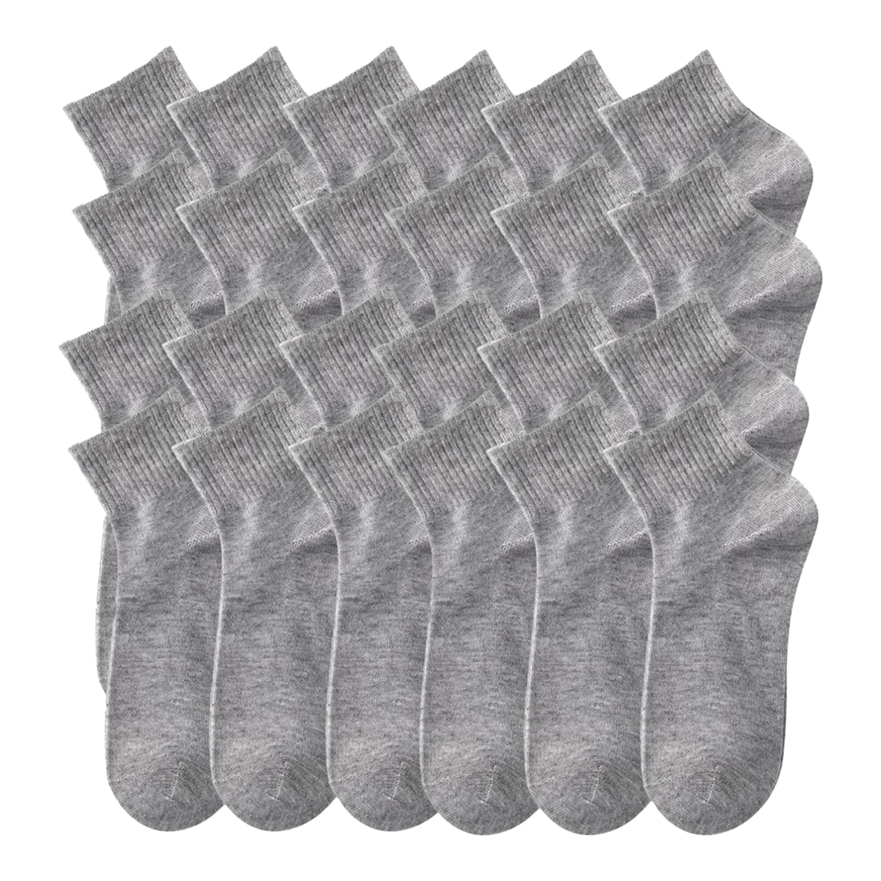 Bottom Up light grey men's ankle socks front view 24-pack