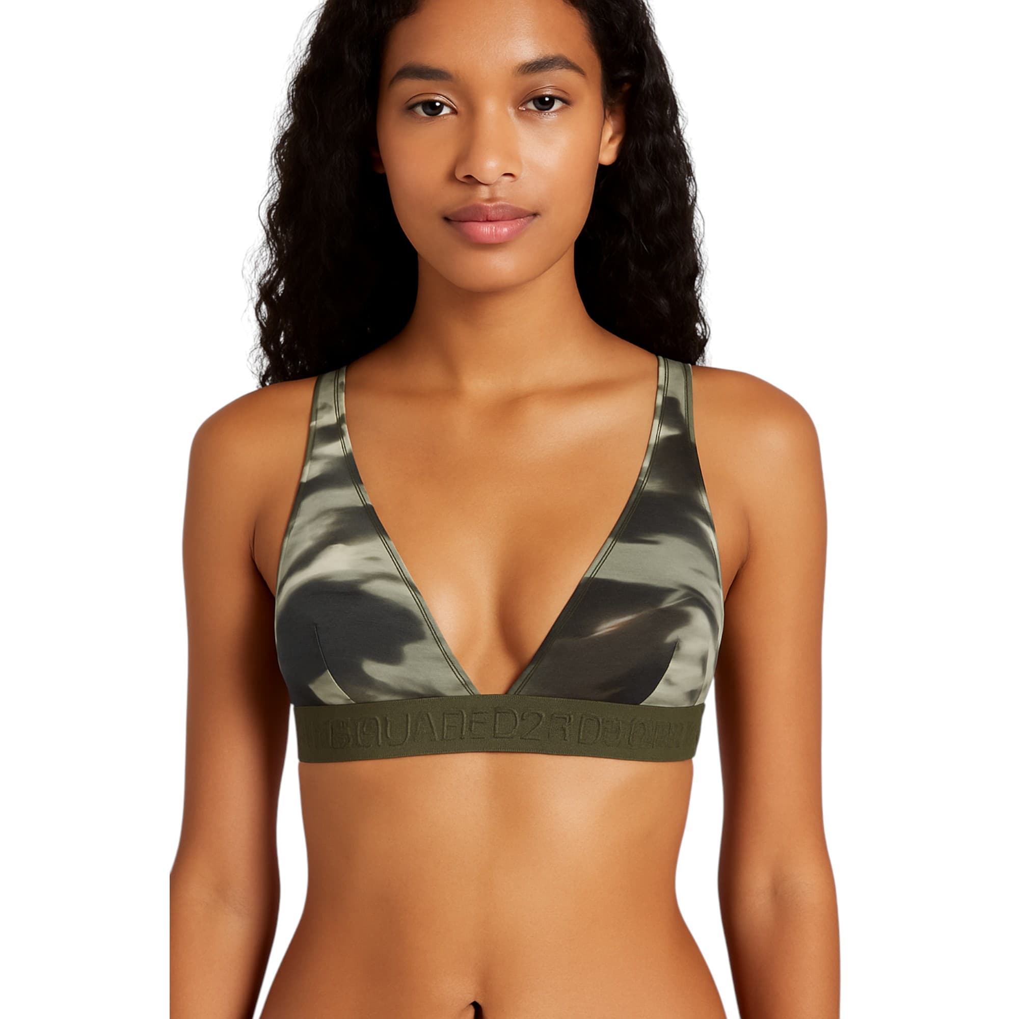 Diesel women's camouflage sport bra front view