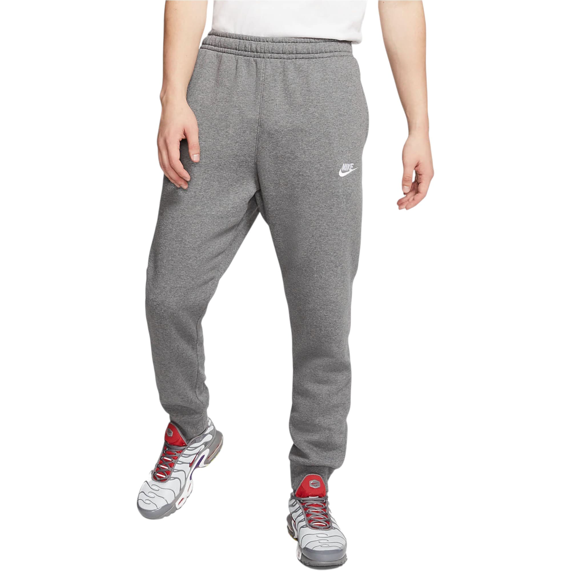 Nike Club mens fleece jogger front view in black