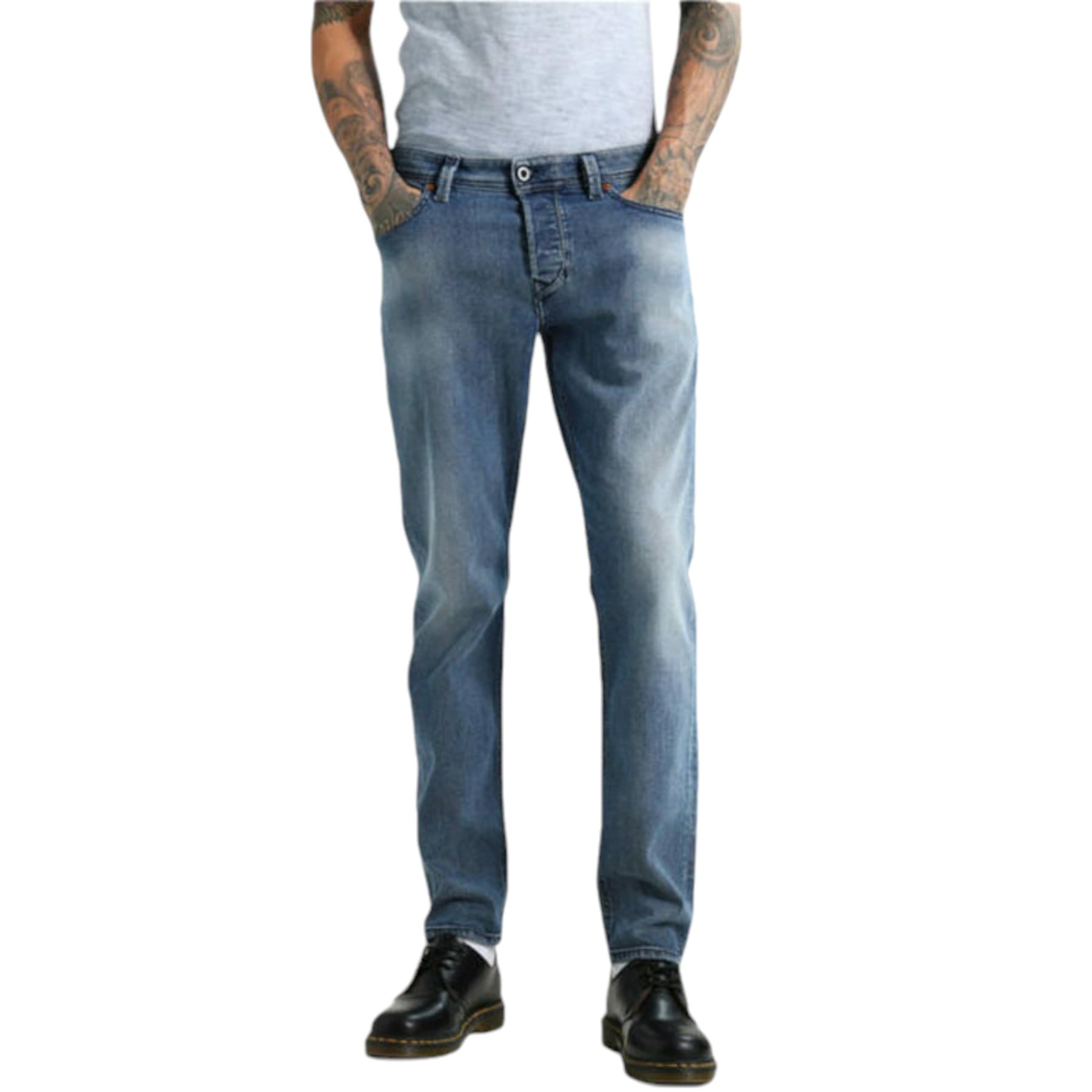 Diesel LARKEE BEEX faded men's denim jeans front view