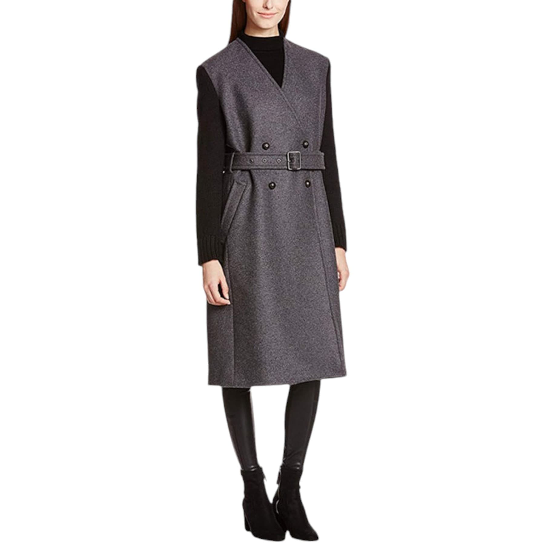 Diesel W-Galore wool blend trench coat womens front view