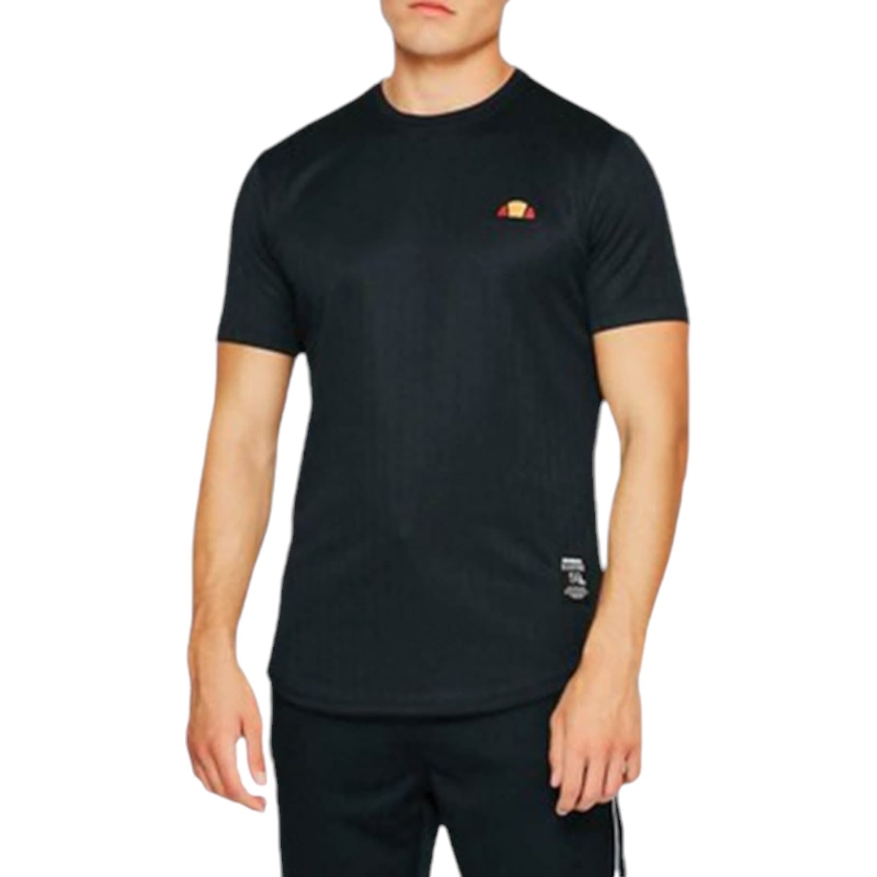 Ellesse Cabries black men's T-shirt front view with stitched chest logo