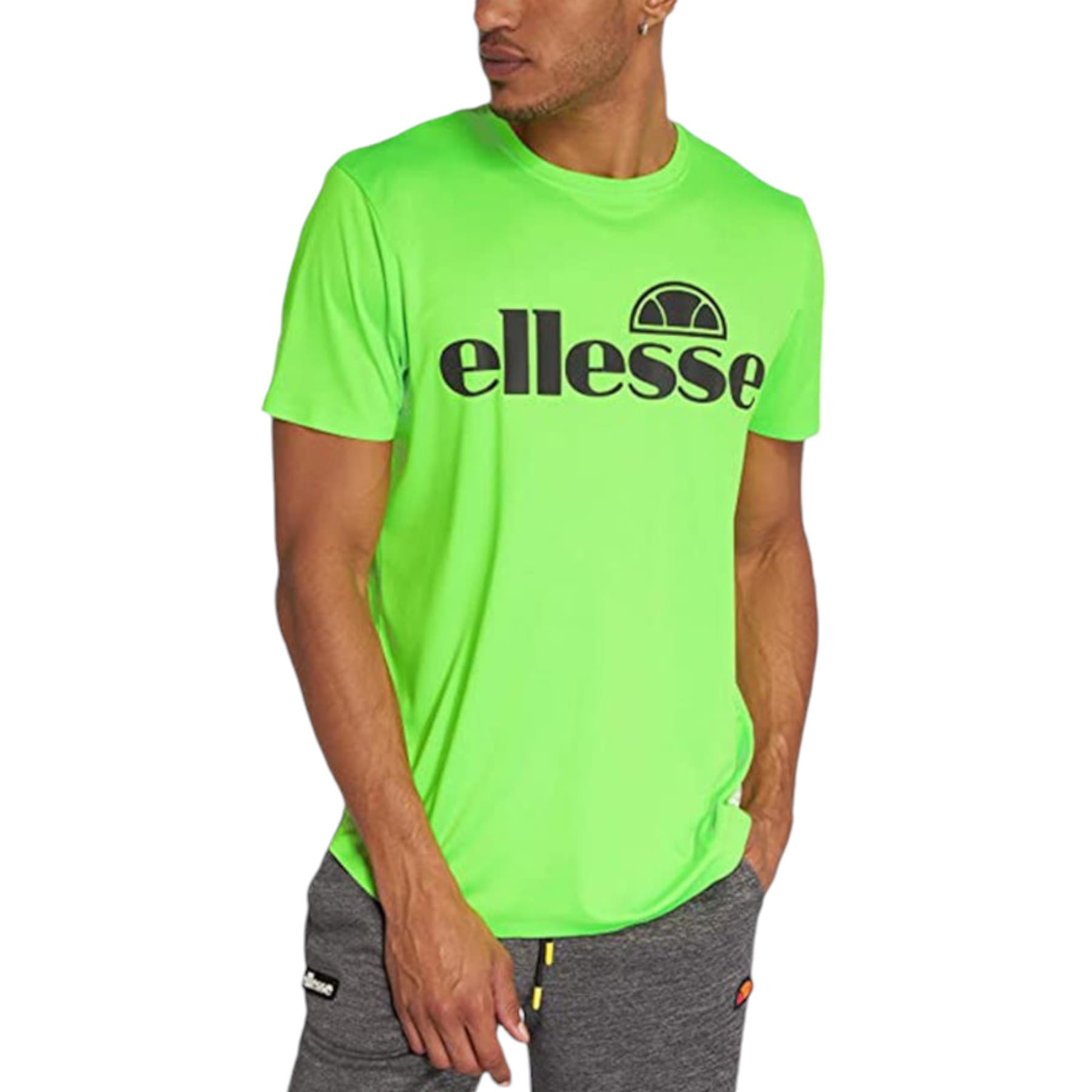 Ellesse Nobu green men's t-shirt with chest graphic, front view