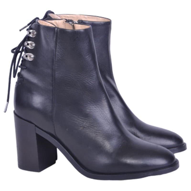 Diesel D-Arlin womens black leather boots front view