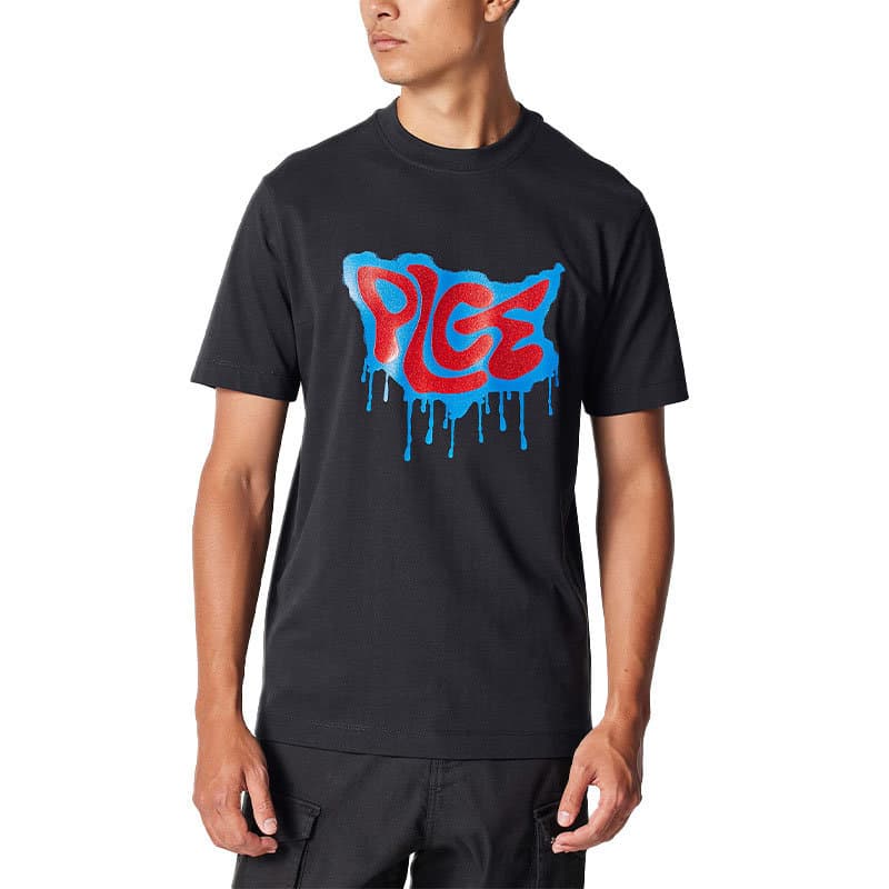 883 POLICE MERU black men's t-shirt front view with PLCE chest print