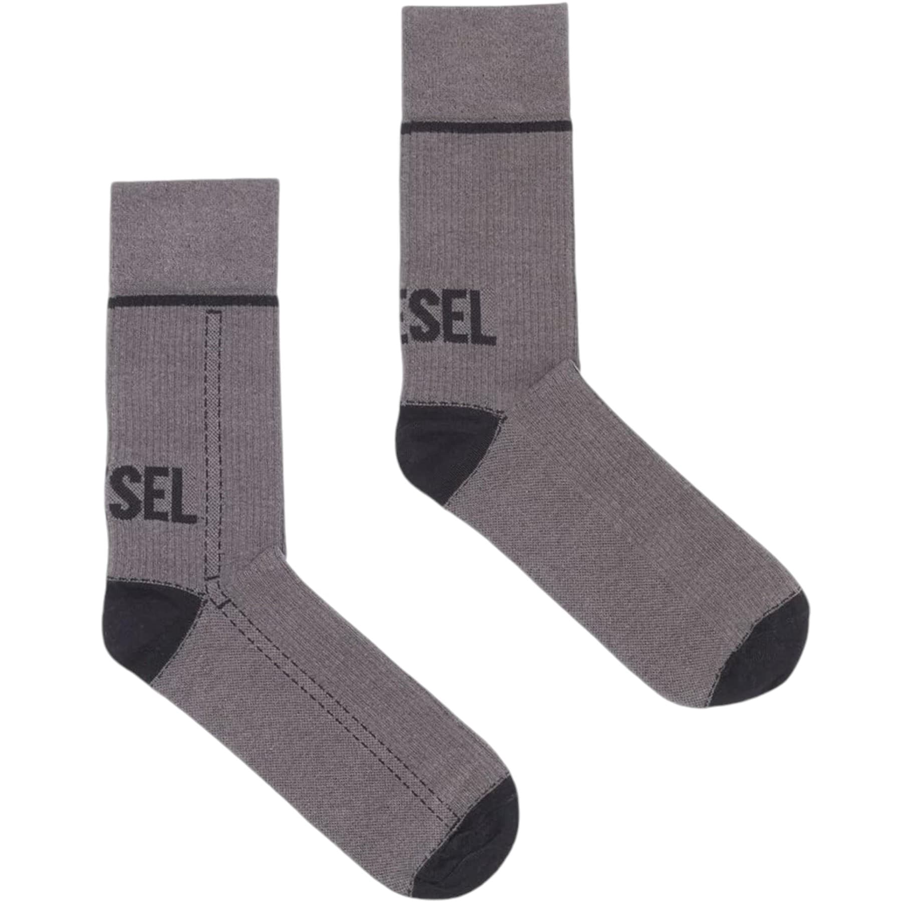 Diesel Men's white socks front view with iconic logo