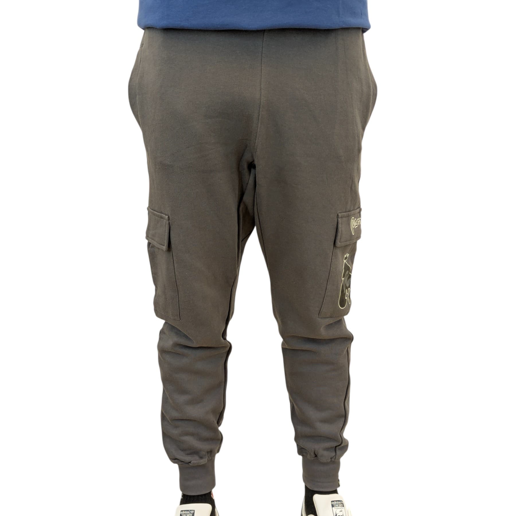 Money Clothing dark grey men's cargo joggers front view regular fit